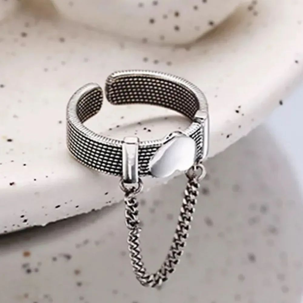 Heart Chain Adjustable 925 ring - Picture 4 of 7